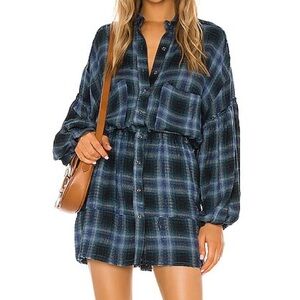 Free People Plaid Mini Dress